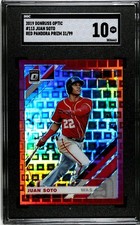 2019 Donruss Optic #113 Juan Soto RED PANDORA PRIZM /99 SGC 10 GEM MINT