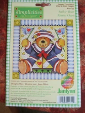 kit Janlynn140255 SAILOR BEAR 6x6" 14-ct Simplicities w/ Printed Mat NEW Sealed