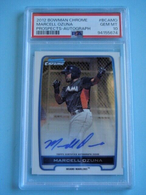 2012 Bowman Chrome Marcell Ozuna Prospect RC Auto PSA 10