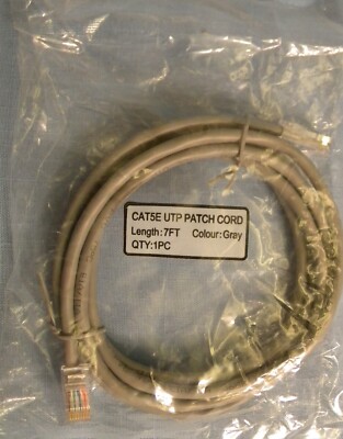 CAT5E UTP Patch Cord Cable 7 Foot Long EIA/TIA New in Package