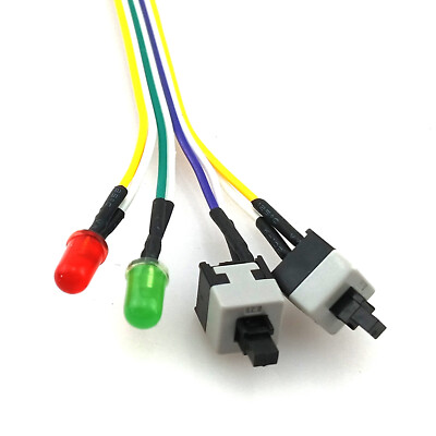 Jopto 2 Pezzi Interruttore Di Reset Di Alientazione per PC Hdd Led