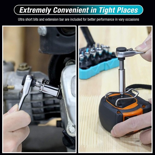 DURATECH 56PC1/4" Mini Chiave a Cricchetto e Avvitatore Set di Punte 2Set-in-1w/Custodia di Stoccaggio - Foto 9 di 10