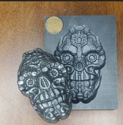 Monster Skull 10 Ounce 3D Graphite Ingot Mold Gold Silver Copper Tin Melting 