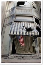 Silver Halide Photo World Trade Center 9/11 Attack US Flag Hanging From Awning