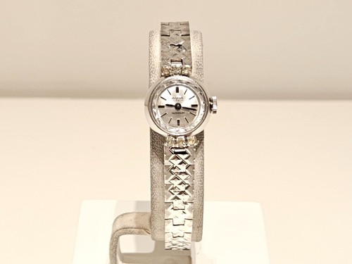 VINTAGE LUXURY WHITE GOLD PLATED SWISS LADIES WATCH "AVIA" 17J. WITH STONES - Picture 5 of 17
