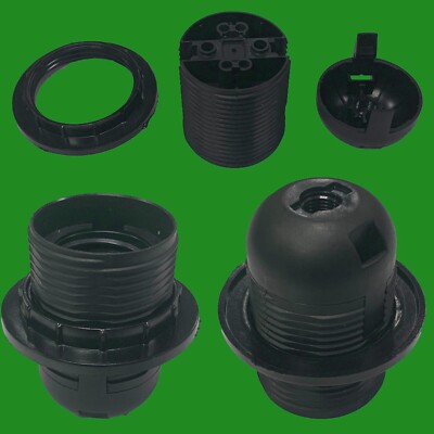 4x Black Edison Screw ES E27 M10 Light Bulb Lamp Holder Pendant Socket Lampshade