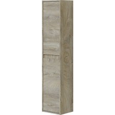 Colonna Bagno Sospesa Arredo Mobile Moderno Salvaspazio 2 Ante 4 Ripiani Rovere