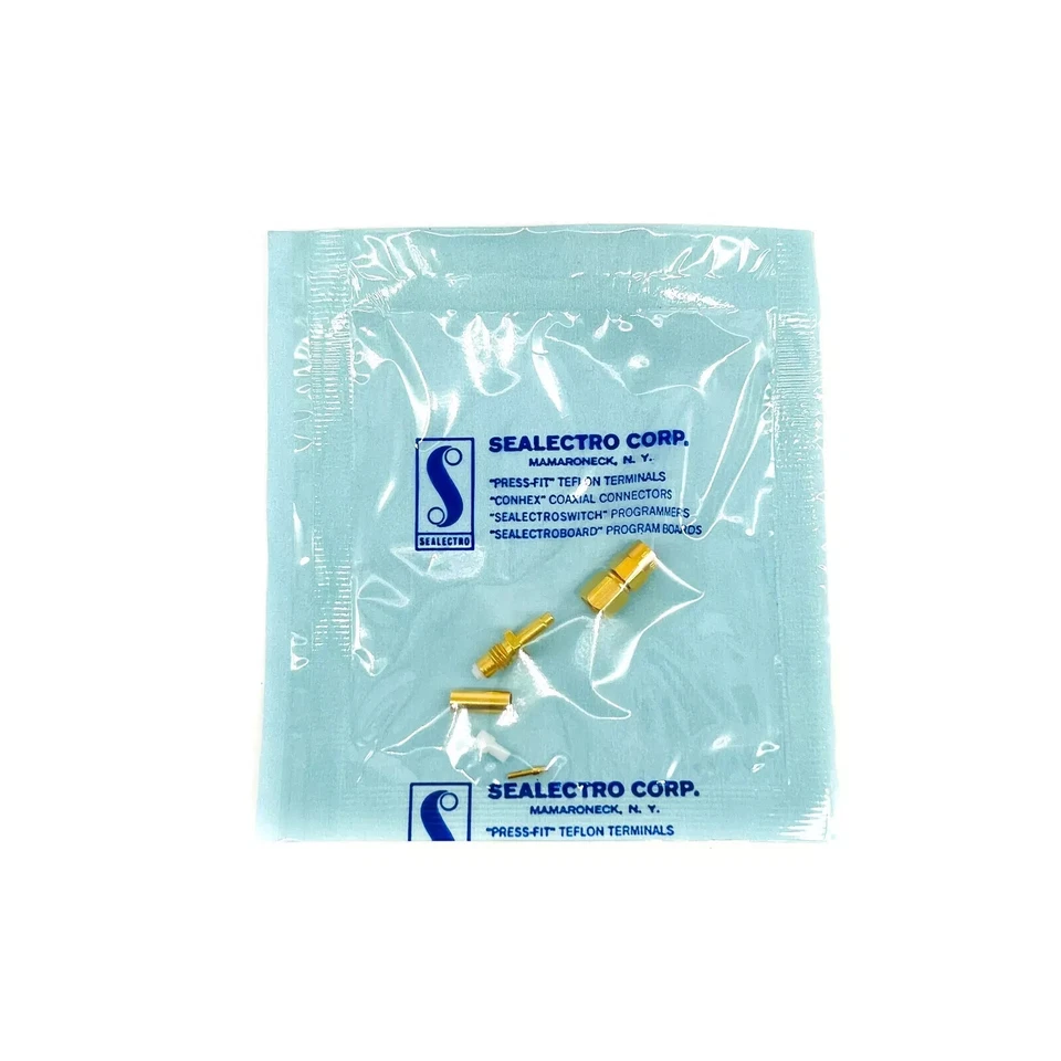 Conector coaxial 5 piezas Sealectro 50-024-0000 RF, enchufe recto, crimpado, latón Foto 2 de 4