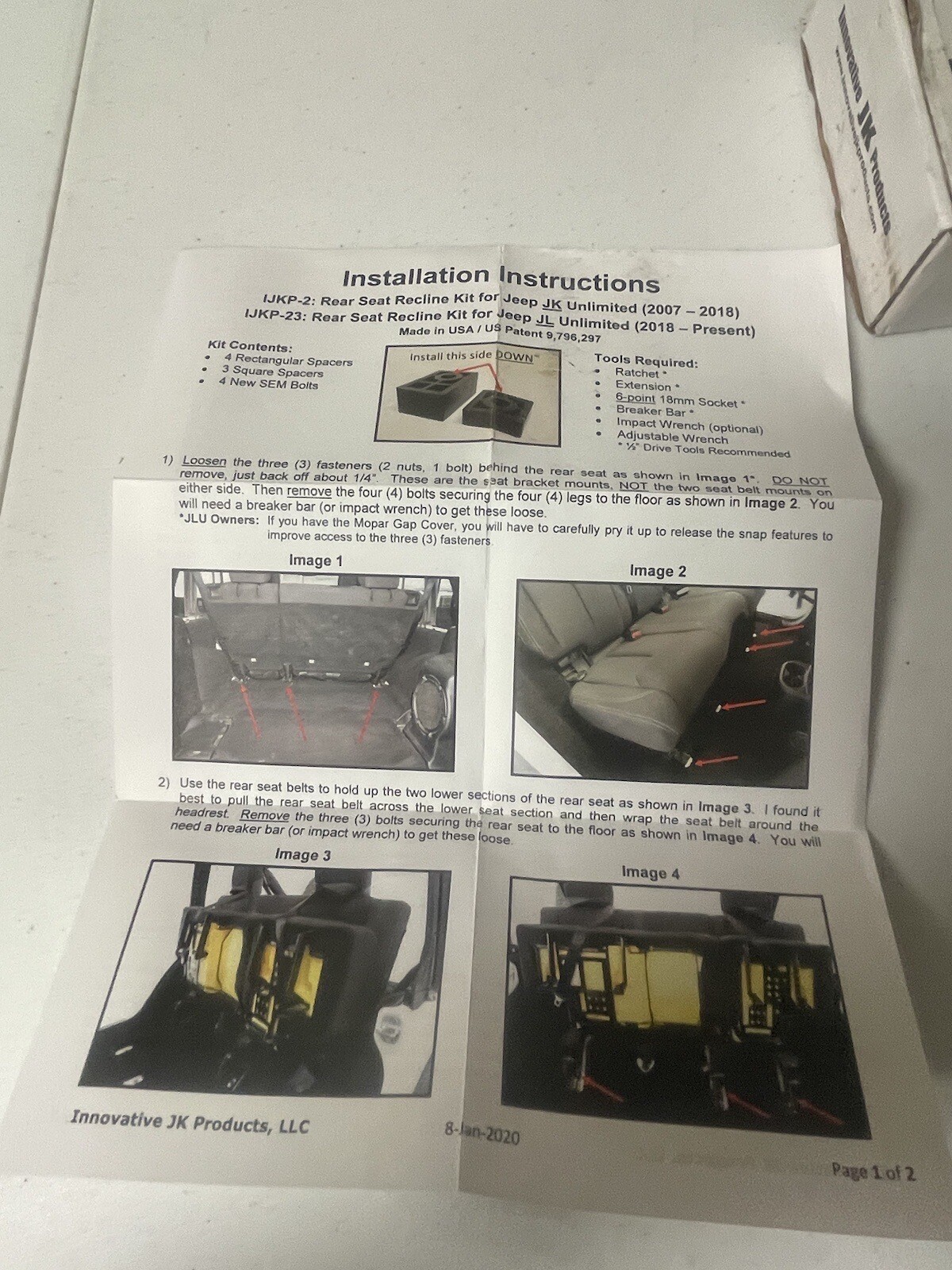 Innovative+JK+Products+Rear+Seat+Recline+Kit+for+Jeep+JKU+Wrangler+4+Door for sale online eBay