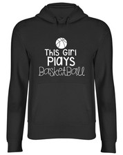 This Girl Plays Basketball Hooded Top Womens Ladies Hoodie