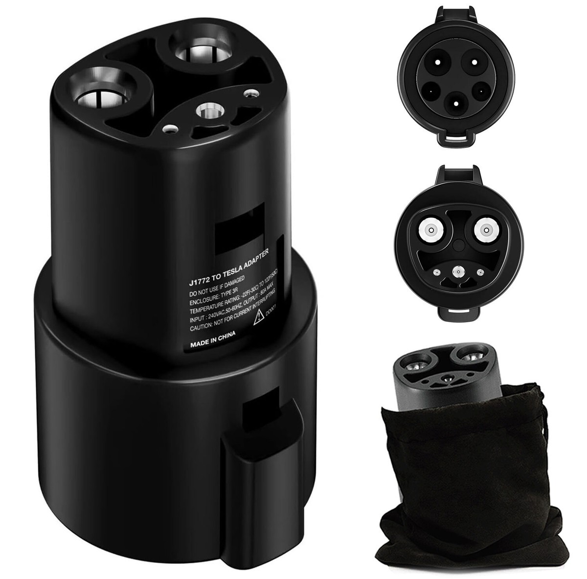 Takrabbsin J1772 to Tesla Charger Adapter, SAE J1772 EV Charging to NACS Adapter, SGS Safety Certified Max 80A 250V Fast Charging for Tesla Model 3 /Y/X/S/Cybertruck