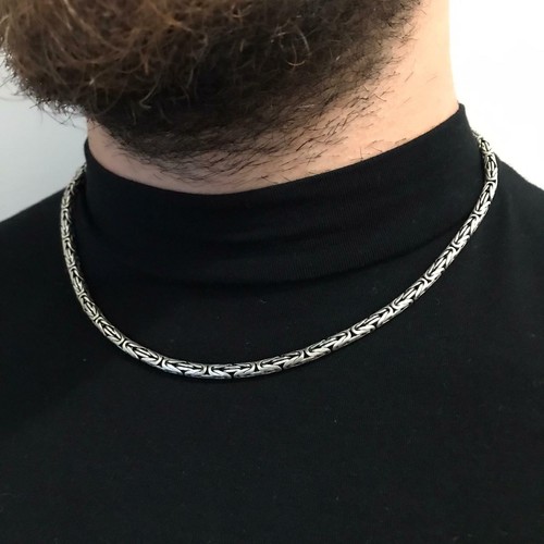 4mm 925 Sterling Silver Mens Round 