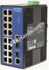 LUTZE 772014 Type ET-SWGU18ST Unmanaged Switch 16 2G Ports 12-48V DC