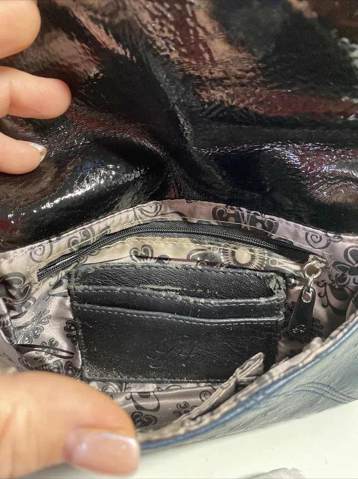 Grace Adele застежки - Tess - темно-страус конверт стиль Дамская сумка с ремнем PreOwn - Изображение 4 из 4