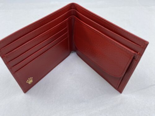 Authentic Rolex Red Leather Bi-Fold Wallet 60.02.55 Rank S | eBay