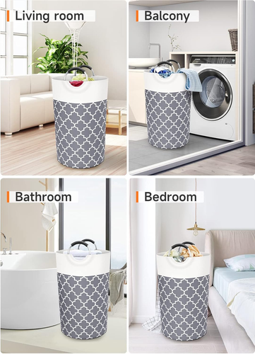 Large Laundry Basket Laundry Hamper Bag Washing Bin Clothes Bag Collapsible Tall - Picture 7 of 12