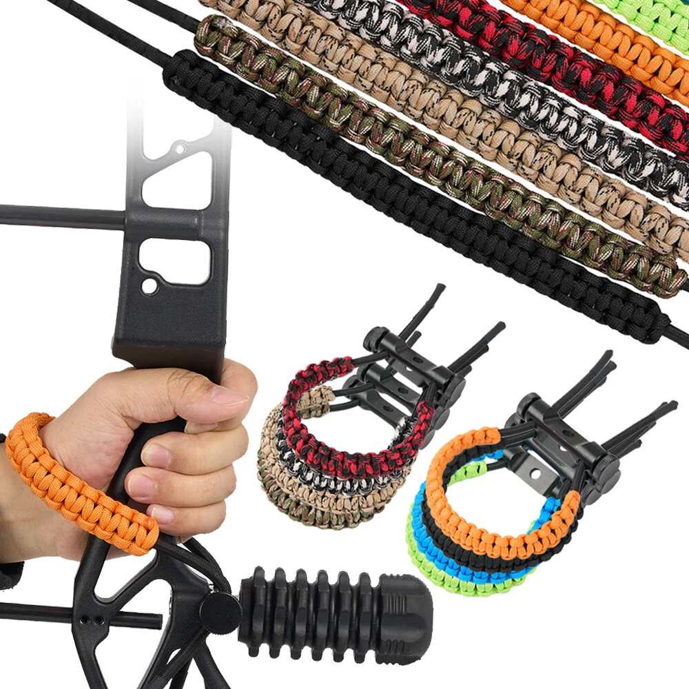 Agatige Imbracatura per Arco da Polso per tiro con L'Arco, Attrezzatura per tiro con L'Arco Accessorio per la Caccia al Bersaglio con Corda da Polso composta Regolabile(Nero