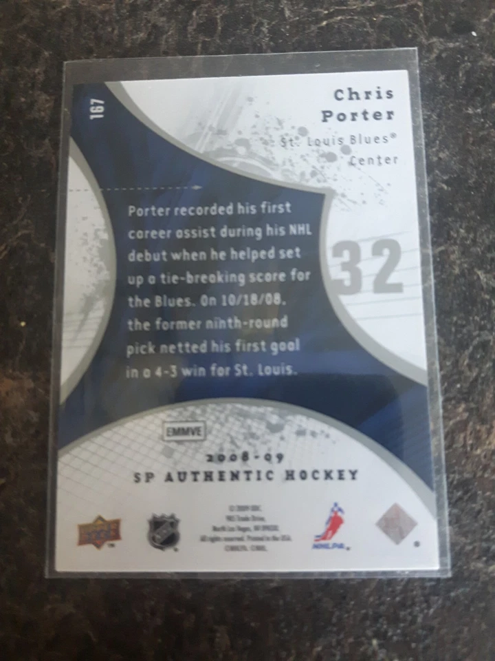 2008-09 Sp Authentic Future Watch Chris Porter Rookie RC 483/999 Card# 167 - Image 2 of 2