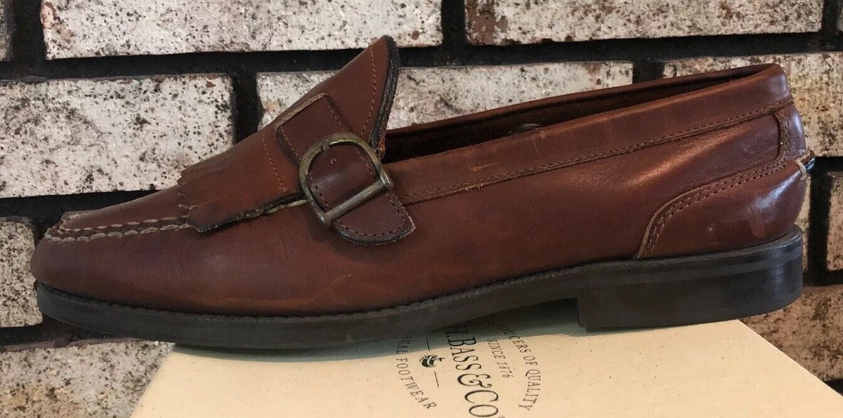 BASS Leather Buckle Loafers Kiltie Fringe Hutch Shoes Men display picture 1