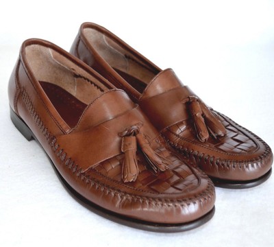 leather woven loafers mens