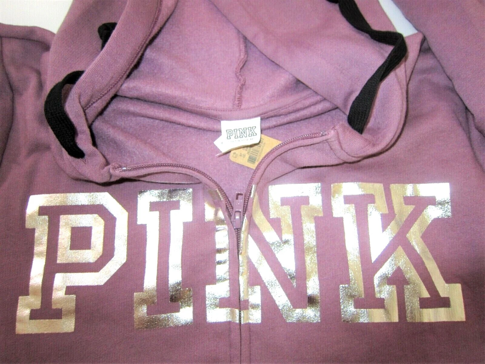 VALENTINO BLING Victoria Secret rosa LOGO ZIP FELPA CAMICIA FELPA CON CAPPUCCIO RAGAZZO SET PANTALONI M L XL