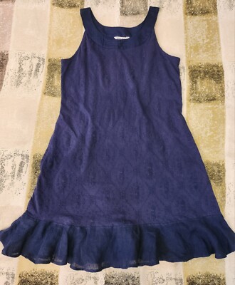 Tommy Bahama Blue Eyelet Cotton Linen Short Dress | eBay