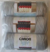 Yarnspirations Caron Simply Soft Feathered Gray 100 Acrylic Yarn 3 Skeins