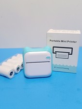 Mini Pocket Wireless Bluetooth Thermal Photo Printer BLUE w/Paper NEW IN BOX