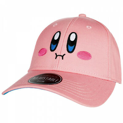 Kirby Big Face Embroidered Pre-Curved Snapback Hat Pink | eBay