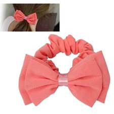 Schleife Haargummi Haarband Zopfgummi Pferdesschwanz Zopf-Halter Bow Light Coral