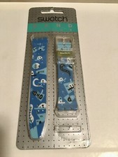 Swatch OEM Musical "Running Time" SLK107 Men's 17mm Rubber Band Brand New.