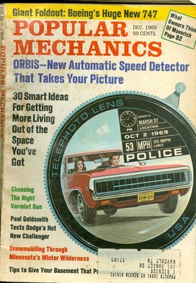1969 Popular Mechanics Magazine: Telephoto Lens/Orbis- Automatic Speed Detector