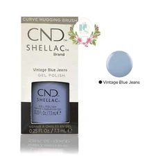 CND Shellac UV Gel Polish 0.25 oz NIB Vintage Blue Jeans