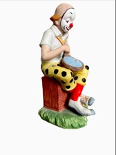 VINTAGE TOSCANY HAND PAINTED CERAMIC PORCELAIN 6 3/4" CLOWN FIGURINE SCULPTURE