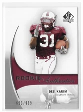 Deji Karim 2010 SP Authentic Rookie #222 /999 Southern Illinois Upper Deck NCAA
