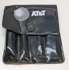 Vintage Tool Set AT&T Miniature Olympic Tool Kit Silver Metal Plastic Case