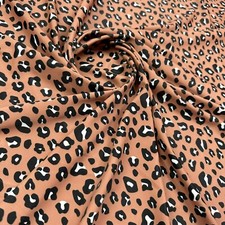 Leopard Animal Print Brown 4 way Stretch Spandex Fabric by Yard for Sportwear