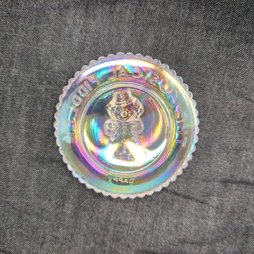 Mosser Glass, The Musical Fiddler Plate "Dappi", Crystal Carnival Glass 1981 - Picture 2 of 2