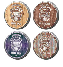 BEARD BALM 4 PACK - SANDALWOOD, PINE  CEDAR, BAY RUM, CLARY SAGE