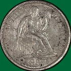 1887 Seated Liberty Dime Almost Uncirculated AU Coin #33893