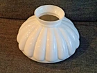 Vintage Milk Glass Melon Kerosene Oil Lamp Shade 10” Fitter Aladdin Rayo Coleman