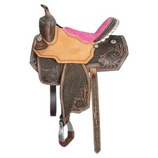 Barrel Racing Leather Western Horse Saddle Racer Trail Tooled Carved Equestrian