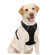 No Pull Dog Harness Large Step in Reflective Dog Large Pack of 1 Black