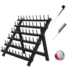 black Braiding Hair Rack with 60 Pegs Standing thread spool Hair Holder with
