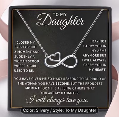 To My Daughter Halskette Herz Anhänger sentimental Geschenkbox Geburtstag Abschluss