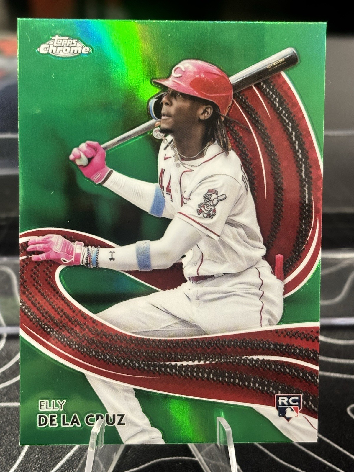 2024 Topps Chrome Elly De La Cruz Strokes RC Green  Refractor Rookie #2/99 Reds