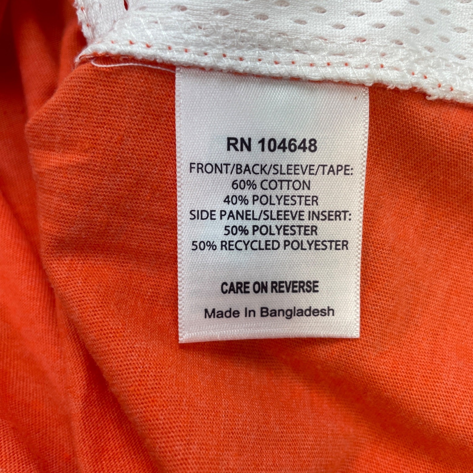 Rivalry Threads 91 Women's V Neck Paw Logo Striped Sleeves Orange T-Shirt XL