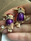 SALE! New Brooch Of Red And Purple Birds On A Branch — photo 2