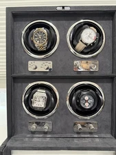 Rothwell 4-Watch Winder with Extra Cushions & Power Adapter –Excellent Condition