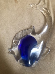 hand blown glass fish Modigliani .. made in Italy